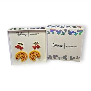 Disney BaubleBar Cherry and Pizza Earrings - Red and Yellow